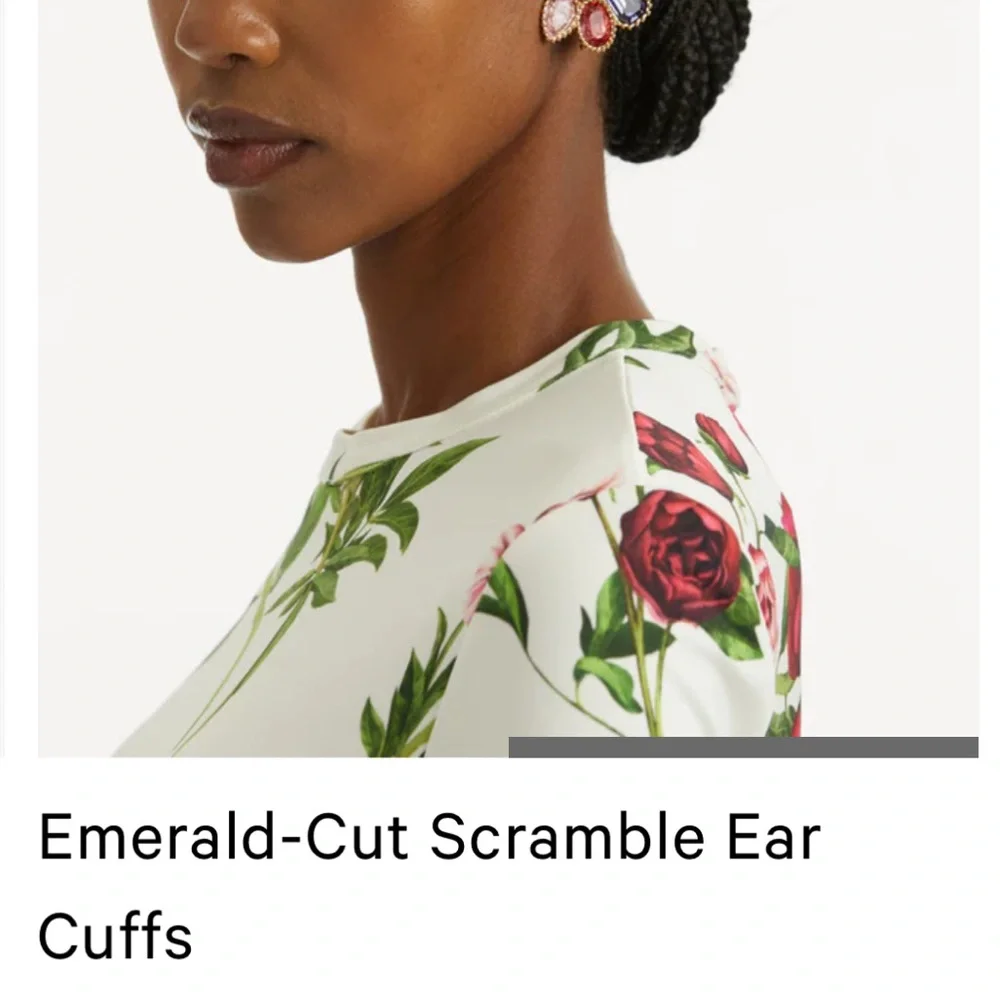 OSCAR de La Renta • Emerald-Cut Scramble Ear Cuffs Clip On.